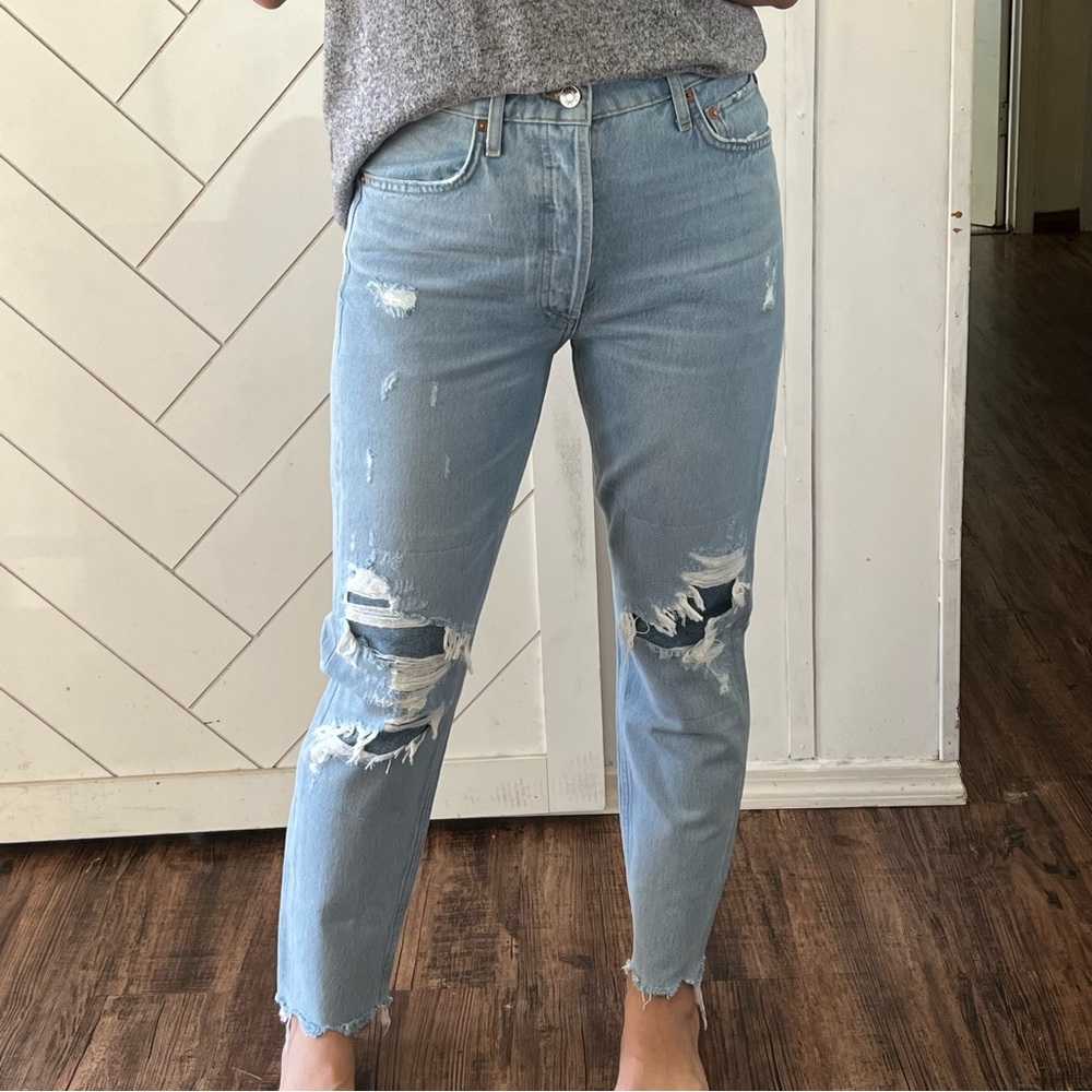 AGOLDE High Rise Distressed jean